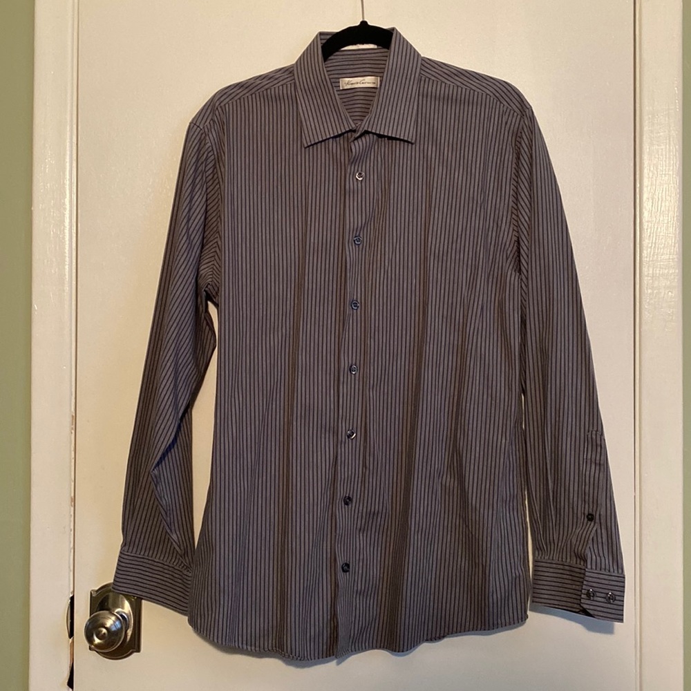 Kenneth Cole non iron slim fit men’s button down long sleeve shirt 16 1/2 34/35